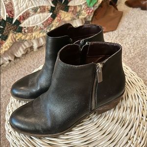 Kenzie Ghita  Black Leather Ankle Booties